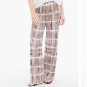 Zenergy Chicos Sz L Pull On Tie Dye Wide Leg Pants loungewear Boho Hippie Yoga